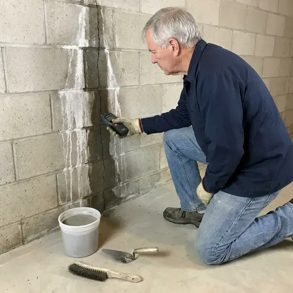 BKN Plumbing technician providing basement leak repair in Portland, ME