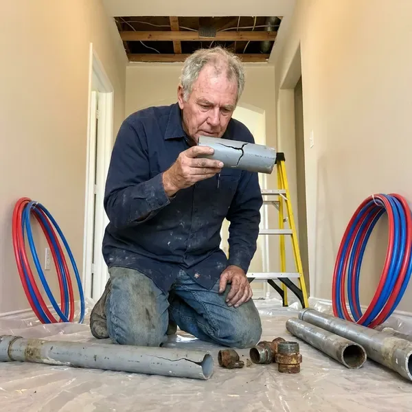 BKN Plumbing technician providing pipe replacement in Portland, ME