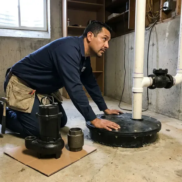 Professional sewage ejector pump installation, Portland, ME