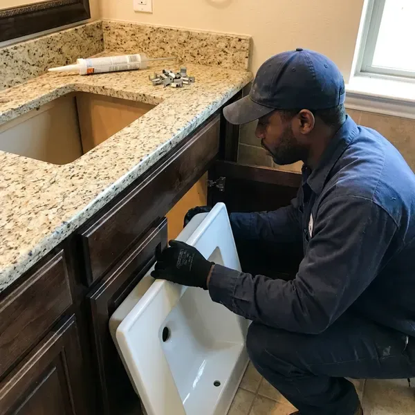 Professional sink installation, Portland, ME
