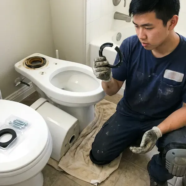 Local toilet bowl replacement by BKN Plumbing, Gorham, ME