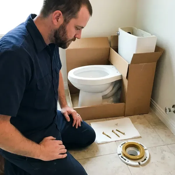 BKN Plumbing technician providing toilet installation in Portland, ME