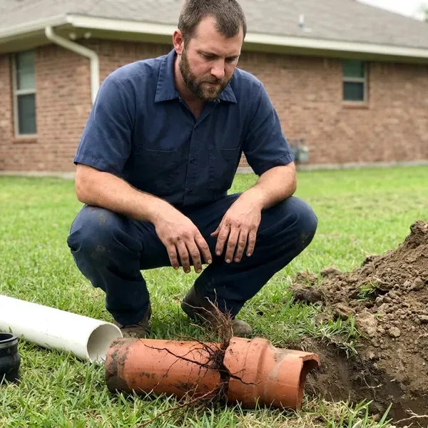 BKN Plumbing technician providing underground pipe repair in Portland, ME