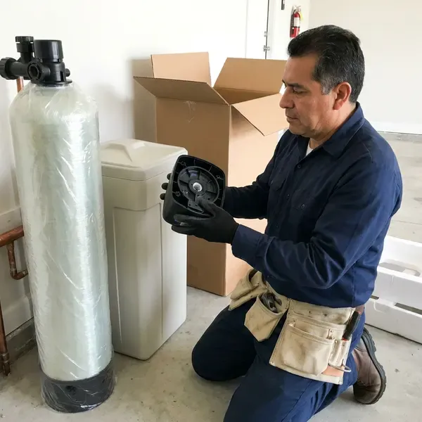 BKN Plumbing technician providing water softener replacement in Portland, ME